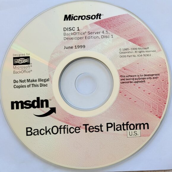 Vintage - Microsoft BackOffice Server 4.5 Developer Edition 7 CDs